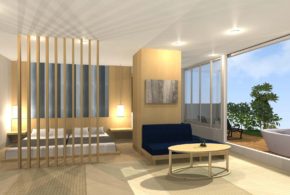 露天風呂付き客室のパース１